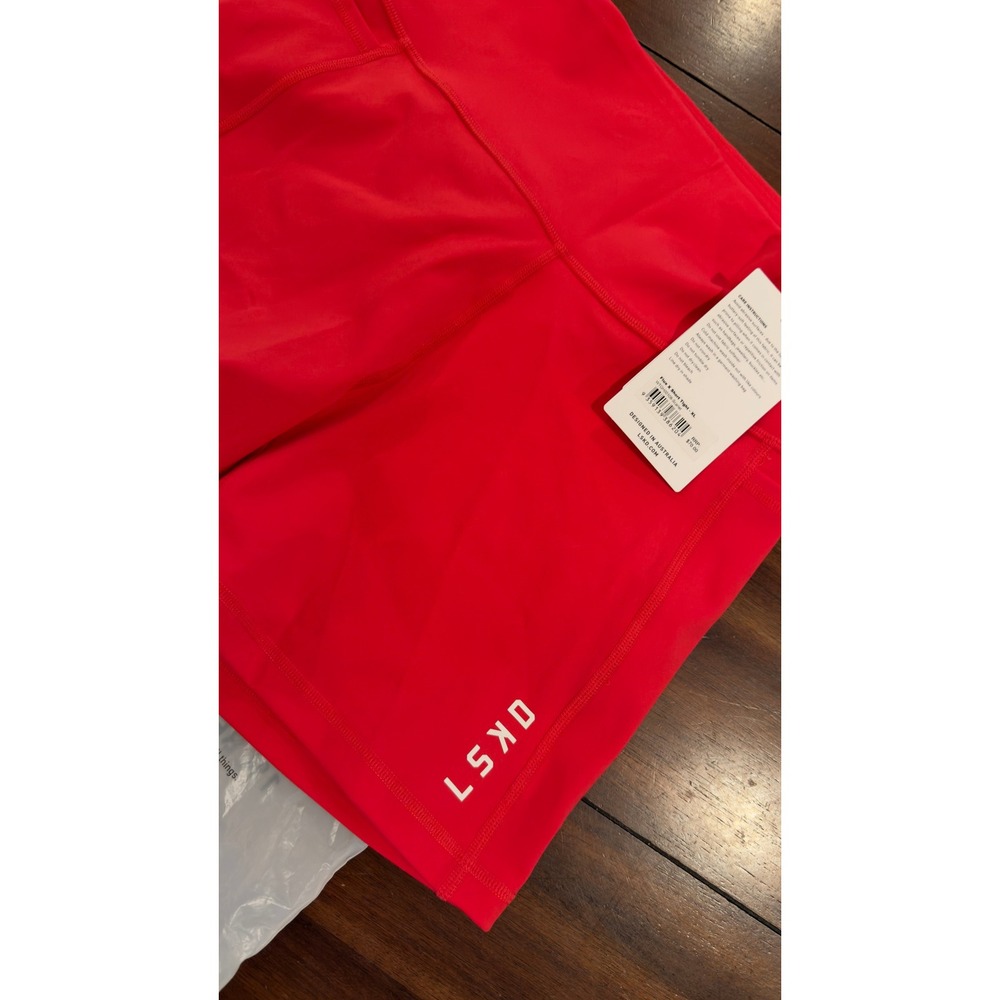 LSKD Flux X-Short Legging Scarlet Red Ultra High-Rise 4 Inch Shorts XL NEW NWT - Picture 14 of 16